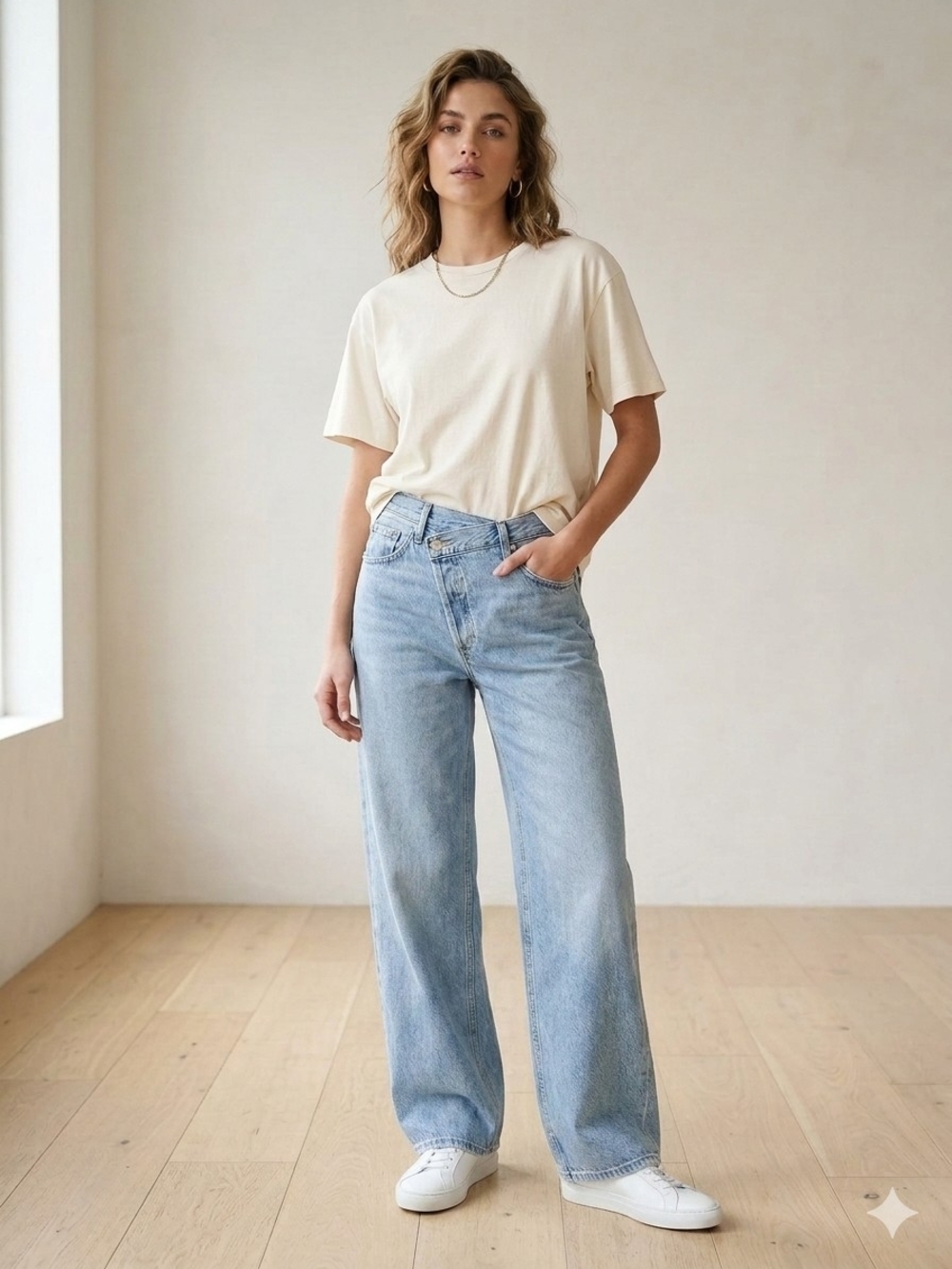 Agolde Light Blue High-Rise Wide-Leg Jeans